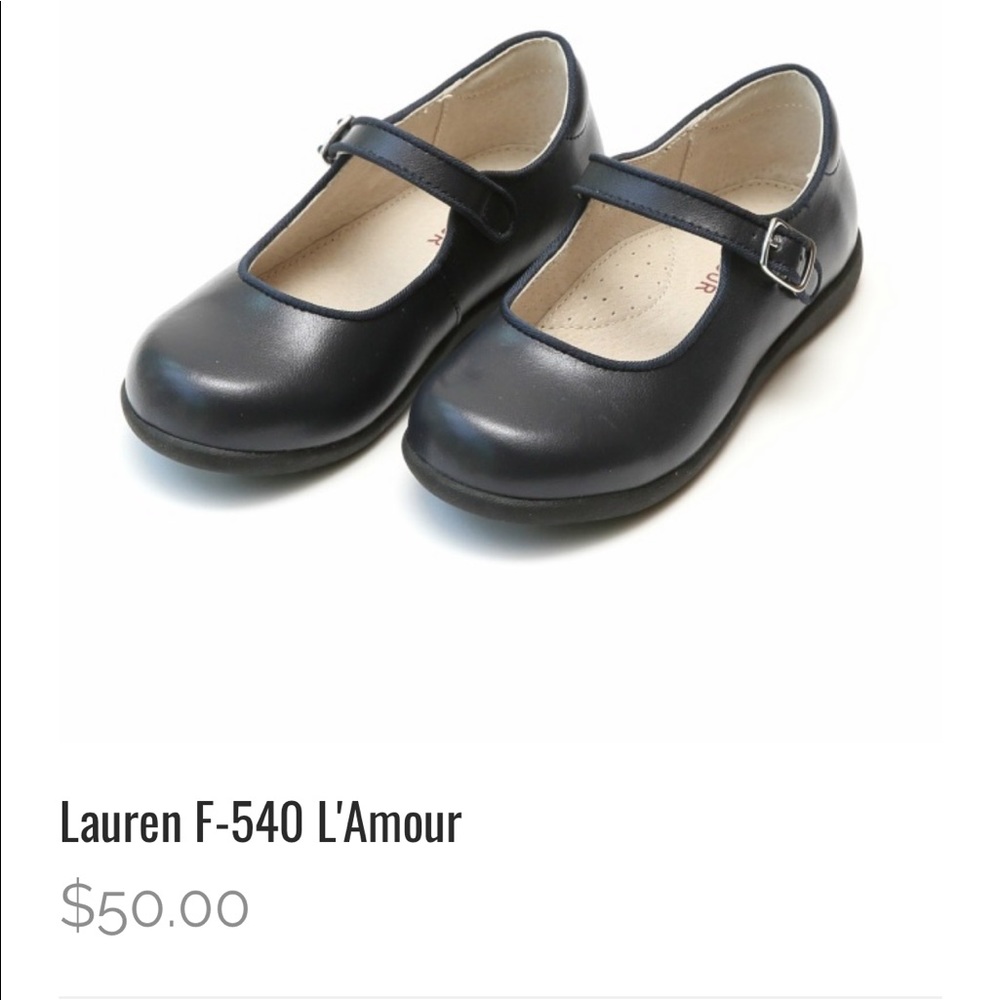 L’Amour F-540 Navy Blue Leather Shoes